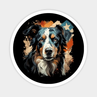 Patriotic Border Collie Magnet